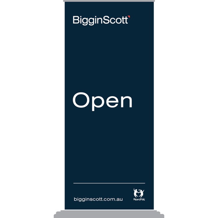 Biggin and Scott Open Pull Up Banner Silver Base