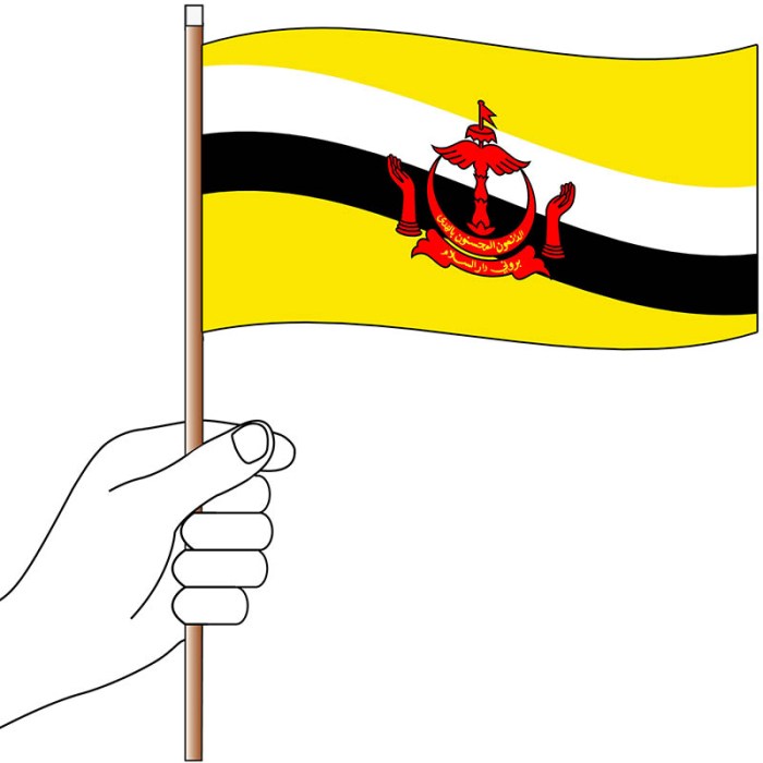 Brunei Hand Flag Handwaver