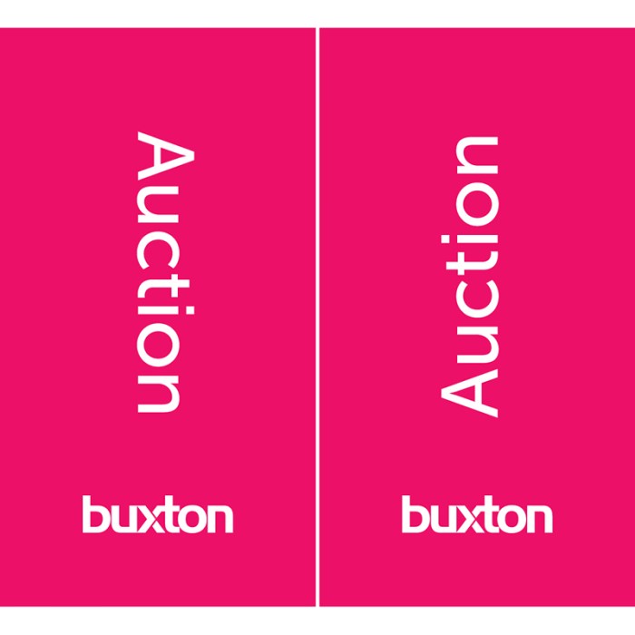 Buxton Pink Auction Flag 600mm x 1100mm
