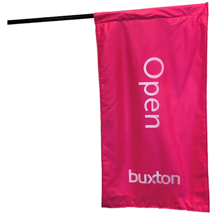 Buxton Pink Open Signboard Flag