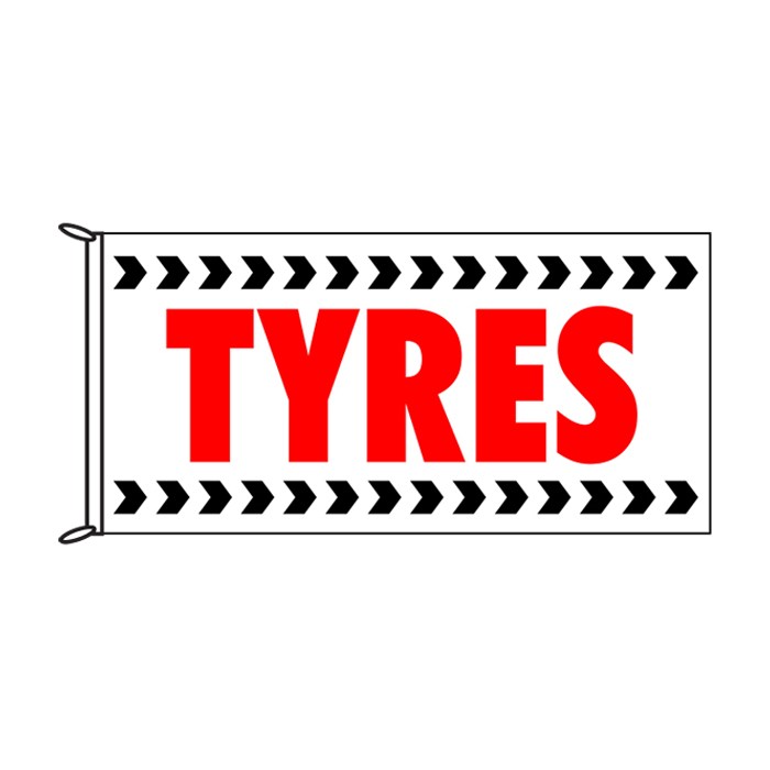 Tyres Flag 1800mm x 900mm (Knitted)