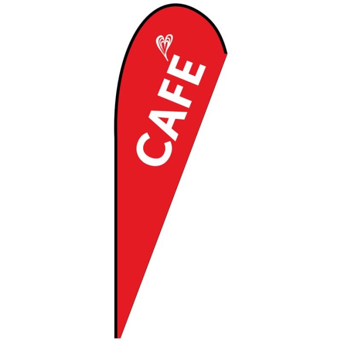 Cafe Medium Red Teardrop Flag