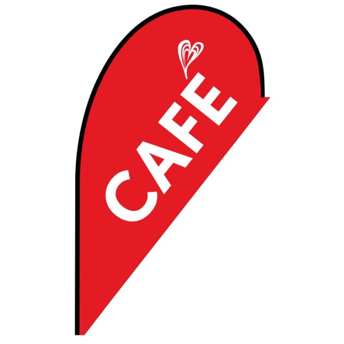 Cafe Small Red Teardrop Flag
