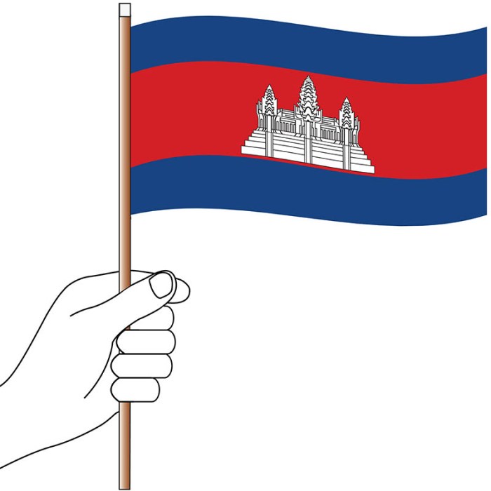 Cambodia Hand Flag Handwaver
