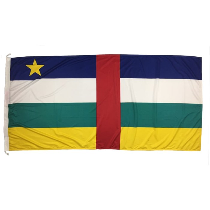 Central African Republic flag 1800mm x 900mm (Knitted)
