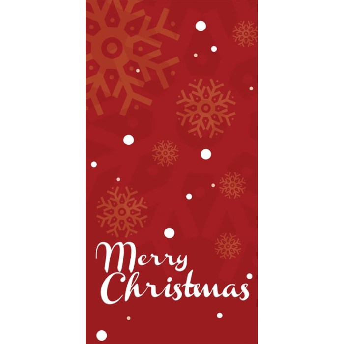 Merry Christmas Red Flag with Snowflakes 900mm x 1800mm (Various Finishes)