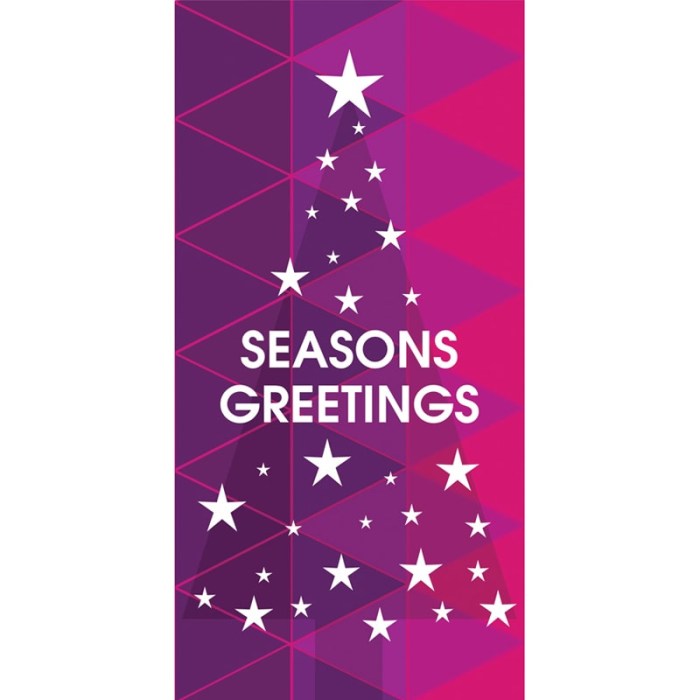 Seasons Greeting Tree with Stars Purple 900mm x 1800mm (Various FInishes)