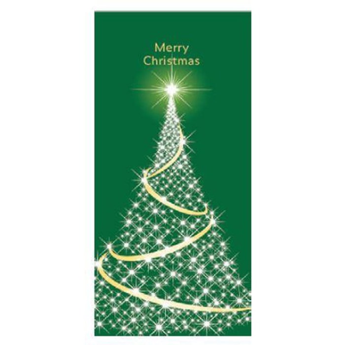 Merry Christmas Flag Green with White Tree (89)