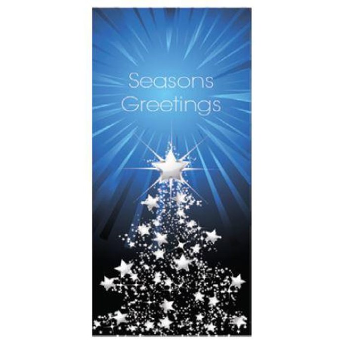 Seasons Greetings Blue Flag with White Tree 900mm x 1800mm (Various Finishes)
