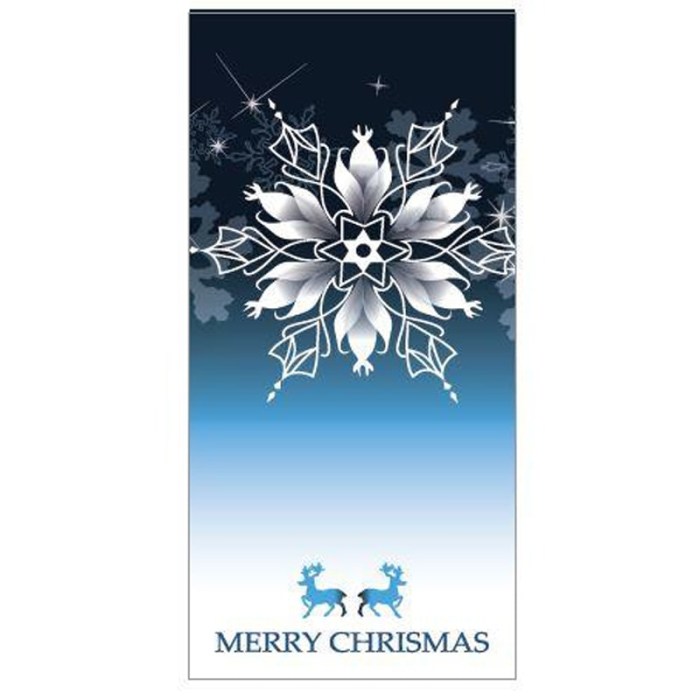 Seasons Greetings Dark Blue Flag with Snowflake 900mm x 1800mm (Various Finishes)