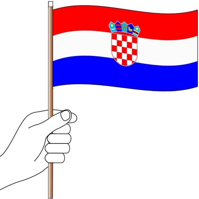 Croatia Hand Flag Handwaver