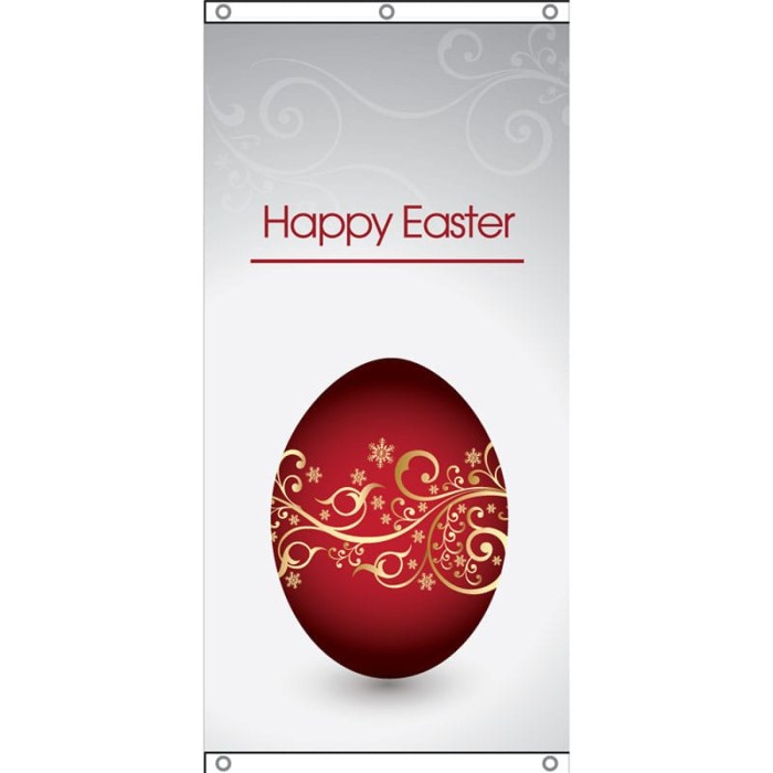 Happy Easter Red Egg Eyelet Finish 750mm x 1500mm