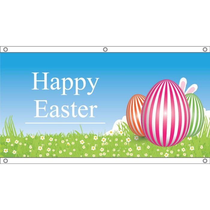 appy Easter Flag 3 Eggs- Eyelet Finish 1500mm x 750mm
