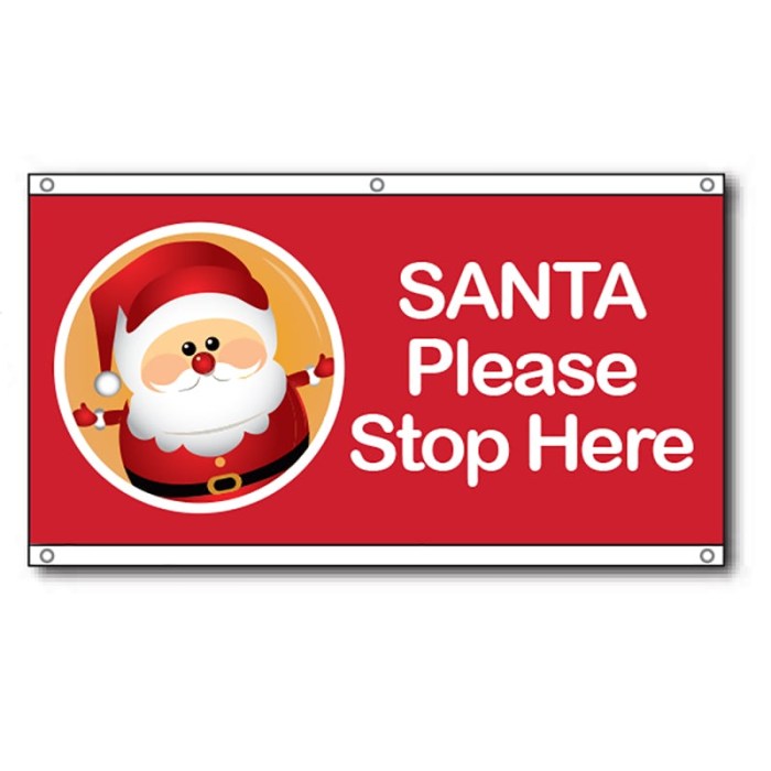 Santa Please Stop Here Eyelet Flag