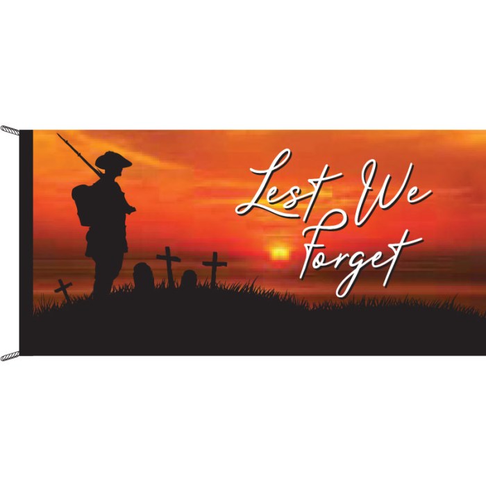Lest We Forget Soldier Sunset Background Header and Loops Flagpole Flag