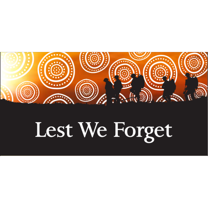 Lest We Forget First Nations Horizontal Flag 1800 x 900mm