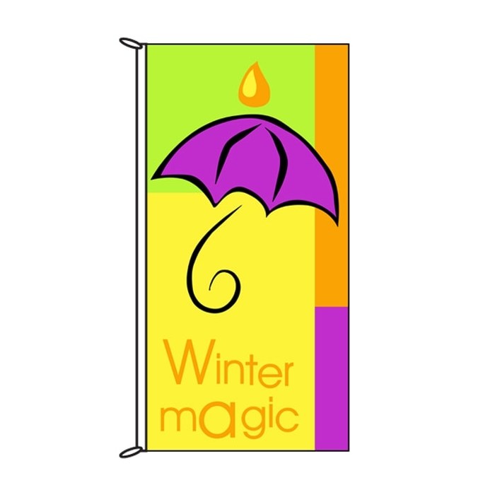 Winter Magic Purple Umbella Flag 900mm x 1800mm (Knitted)