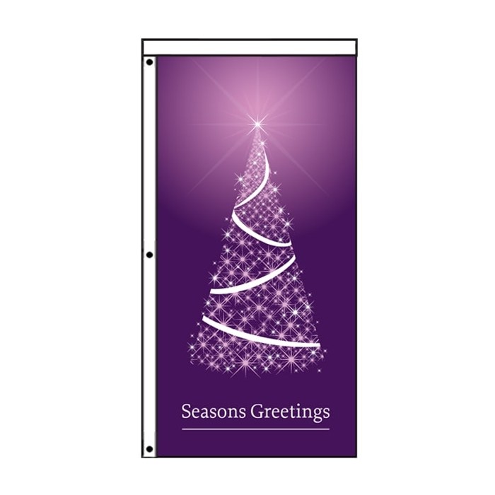 Seasons Greetings Purple Flag