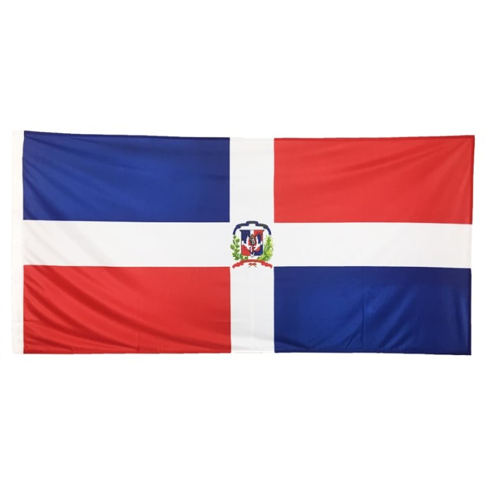 Dominican Republic Flag with crest 1800mm x 900mm (Knitted)