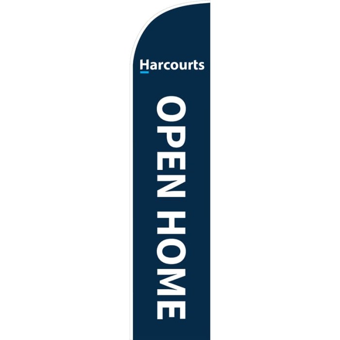 Harcourts Open Home Feather Flag 650mm x 3000mm