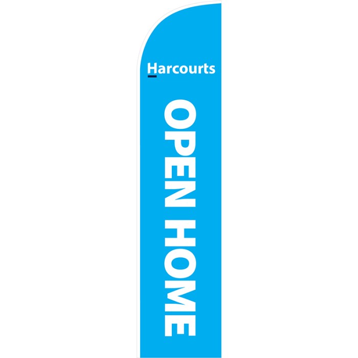 Open Home Feather Flag Cyan Harcourts