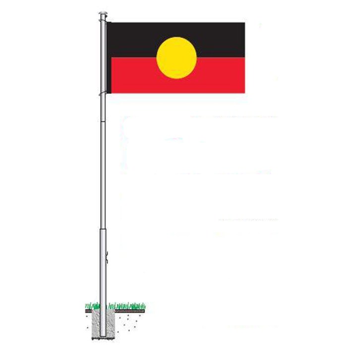 Flagpole and Aboriginal Flag Set 1800mm x 900 (Knitted)
