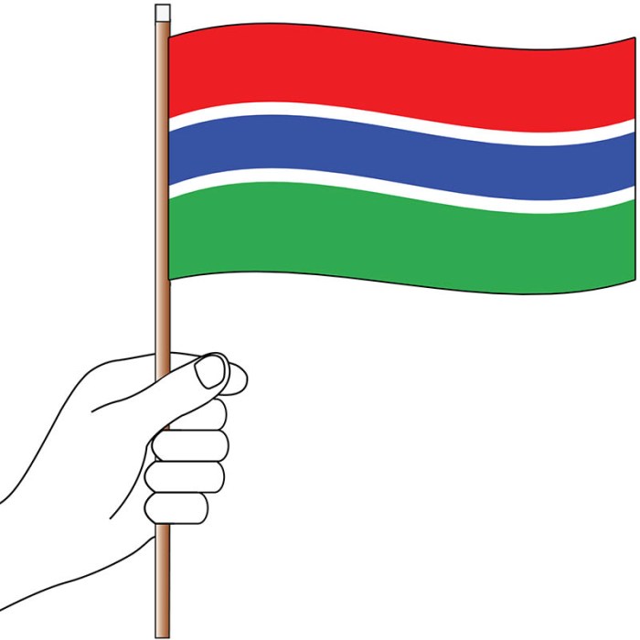 Gambia Hand Flag Handwaver