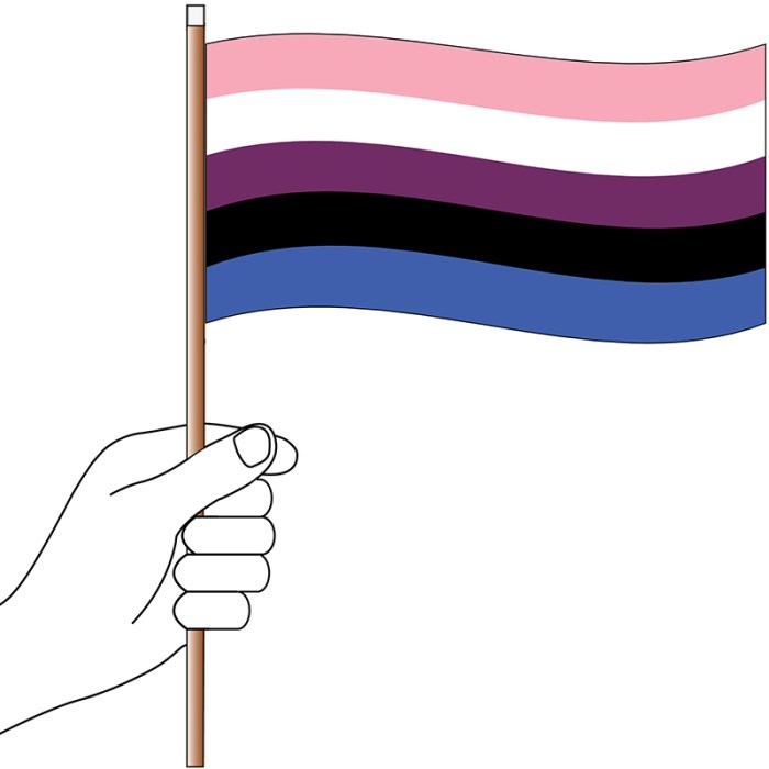 Gender Fluid Handwaver Flag 300mm x 150mm