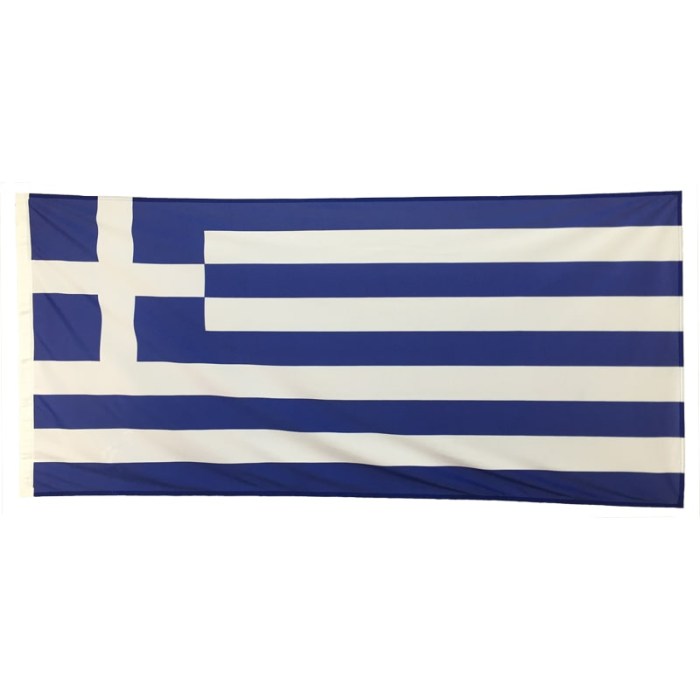 Greek Flag 1800mm x 900mm (Fully Sewn, Vertical Sleeve)