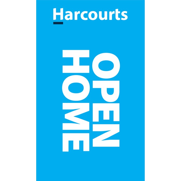Harcourts Open Home Cyan Signboard Flag