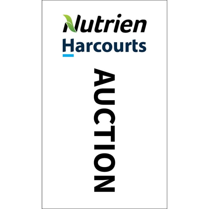 Nutrien Harcourts Auction (2020) White 1800mm x 900mm (Knitted)