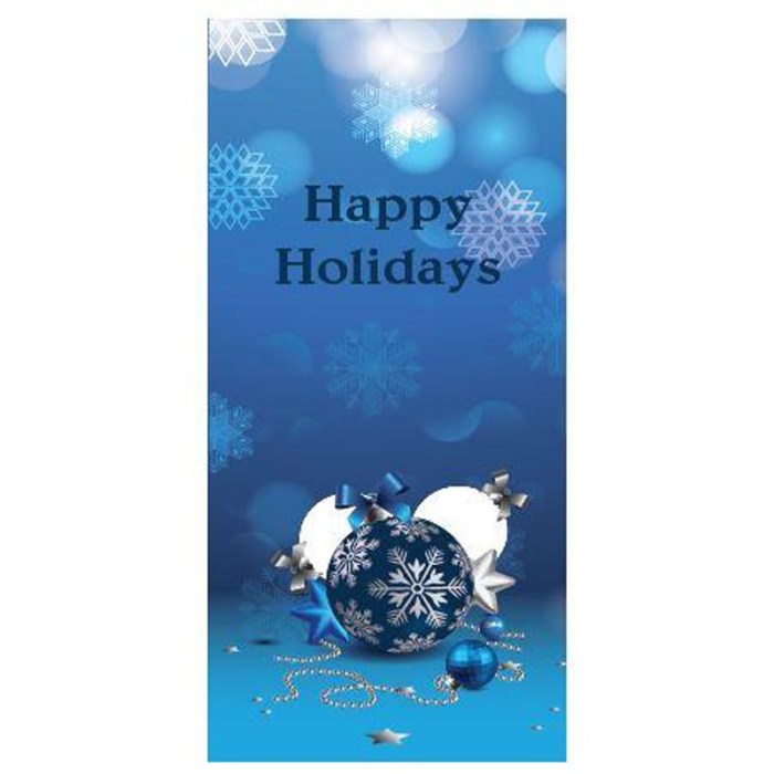 Happy Holidays Blue Flag with Bauble (94)