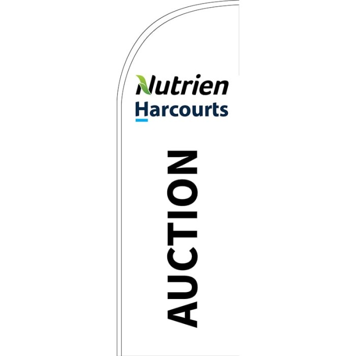 Nutrien Harcourts Auction (2020) White Small Feather Flag 650mm x 2000mm