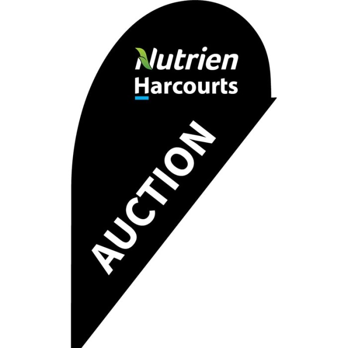 Nutrien Harcourts Auction Black (2020) Small Teardrop Flag