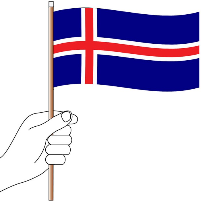 Iceland Hand Flag Handwaver