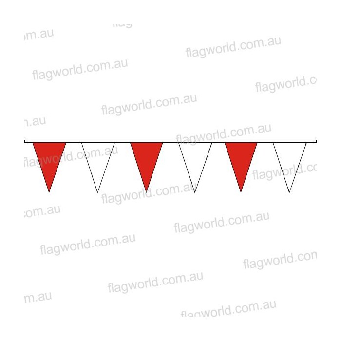 Pennant Bunting Red & White