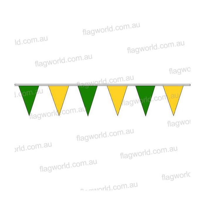 Pennant Bunting Green & Gold