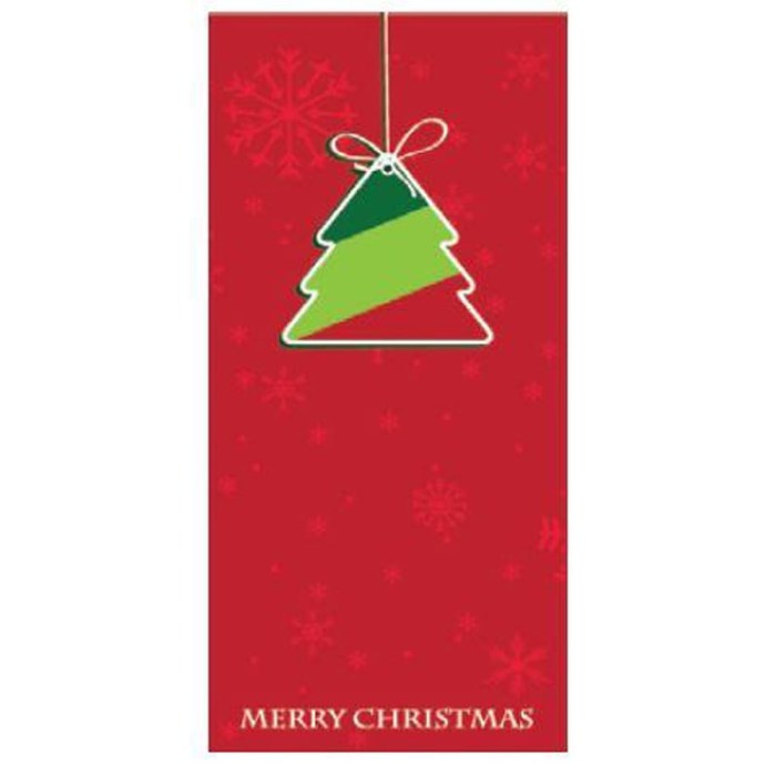 Seasons Greetings Red Flag with Tree 900mm x 1800mm (Various Finishes)