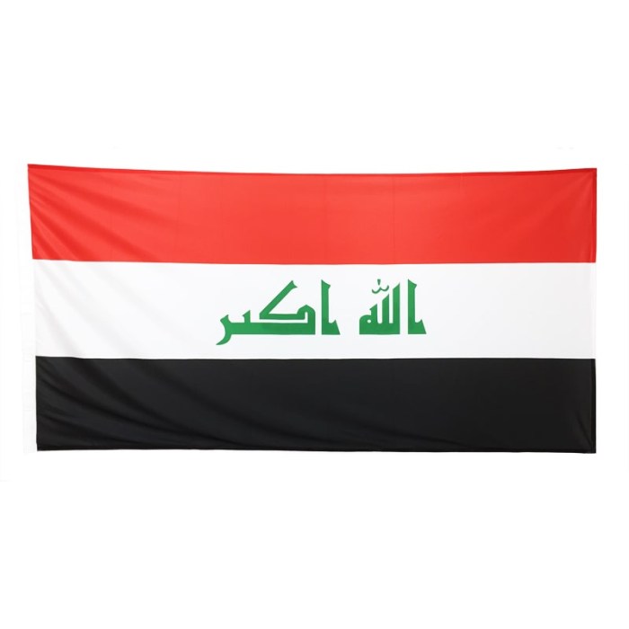 Iraq Flag 1800mm x 900mm (Knitted)