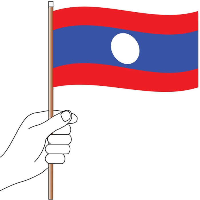 Laos Hand Flag Handwaver