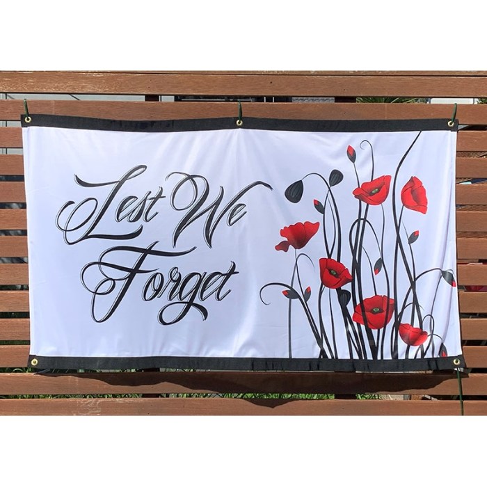 Lest We Forget White Poppies Landscape Flag