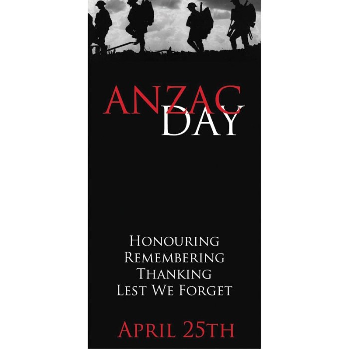 ANZAC Day Flag - Lest We Forget, Black with Red