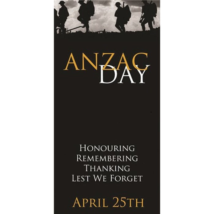 ANZAC Day Flag - Lest We Forget, Black with Yellow