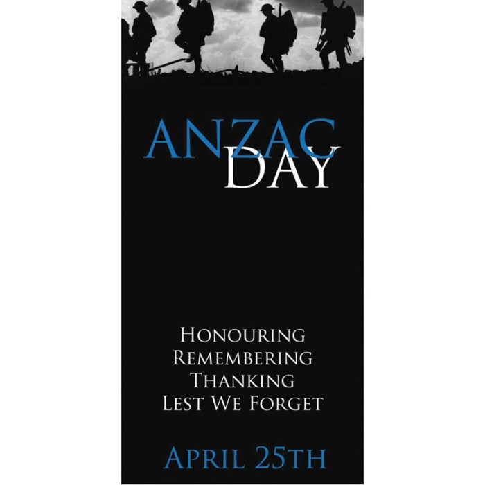 ANZAC Day Flag - Lest We Forget Black with Blue (72)