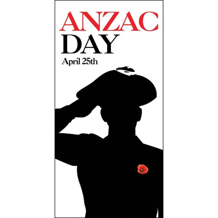 ANZAC Day Flag - Soldier Silhouette with Poppy  (52)