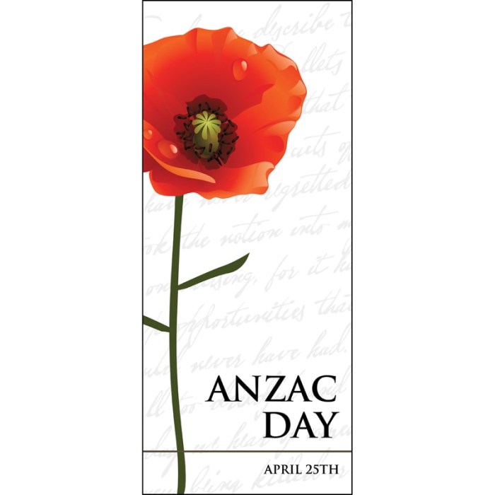 ANZAC Day Flag - Tall Red Poppy 