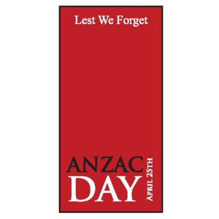 ANZAC Day Flag - Lest we Forget Red (65)