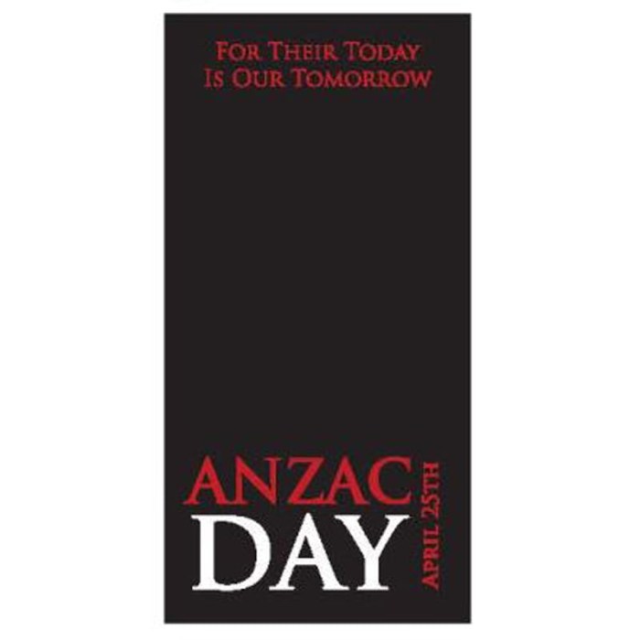ANZAC Day Lest we Forget Black Flag 