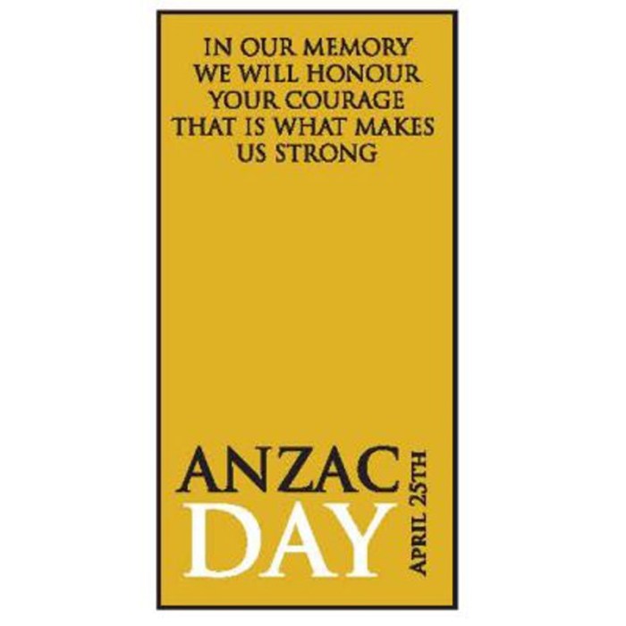 ANZAC Day Lest we Forget Yellow Flag
