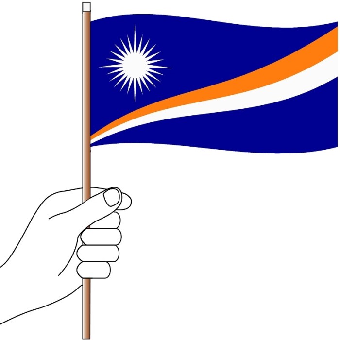 Marshall Islands Hand Flag Handwaver
